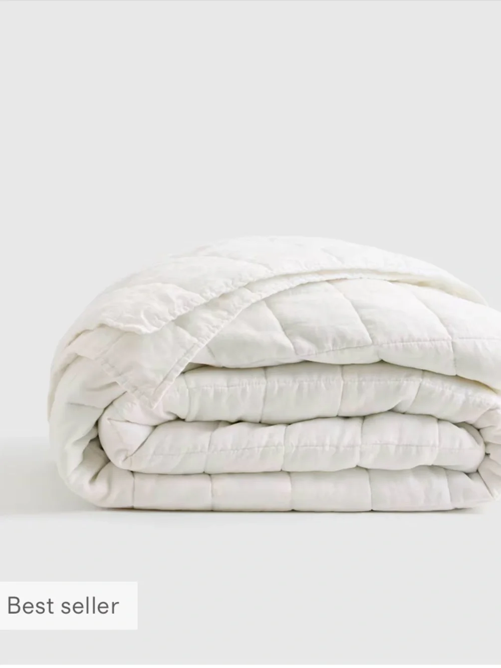 Quince Organic Airy Gauze Box Quilt White King/Cal King NWT Luxury Bedding
